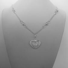 Silver necklace with heart