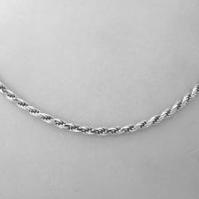 Solid 925 silver rope chain necklace 2,5mm italy