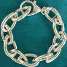 Sterling silver teardrop link bracelet