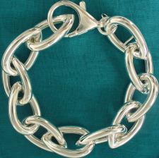 Grande bracciale in argento - Catena maglie in argento 925