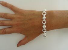 925 sterling silver textured link bracelet 10mm