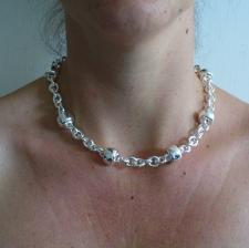 Sterling silver balls chain necklace 14mm