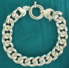 Sterling silver curb bracelet 14mm