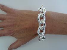 Oval link bracelet in 925 sterling silver