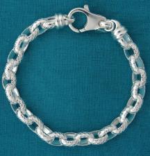 Textured link bracelet in sterling silver made in Italy