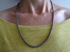 925 sterling silver oxidized box chain necklace 3.6mm