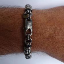 Bracciale vintage uomo maglia ad ottino in argento 925