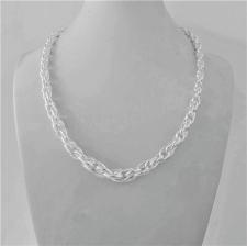 Graduated loose rope chain necklace in sterling silver
