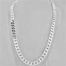 Sterling silver solid diamond cut curb necklace 8.2mm x 3mm. LENGTH 60 CM.