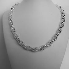 Silver double oval link naecklace