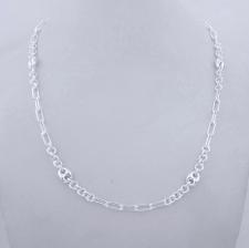 Sterling silver necklace 4mm. Paperclip link chain and mariner link. Length 45 cm.