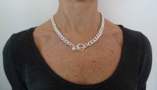 Collana argento 925 catena chiusura t bar