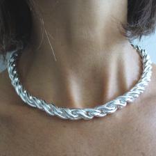 Sterling silver torchon necklace 10mm.