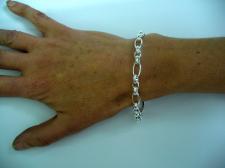 Figaro oval bracelet in solid silver