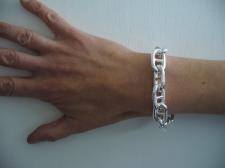 Sterling silver anchor chain bracelet 14mm