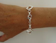 Sterling silver frosted link bracelet made in Italy