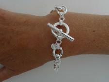 925 sterling silver Croco texture link bracelet