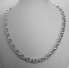 Silver oval belcher necklace