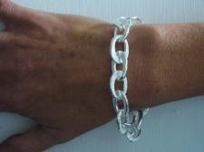 Textured silver bracelet made in Italy