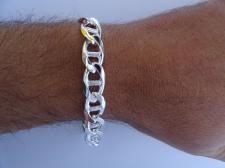 Men's sterling silver flat marina bracelet 12mm