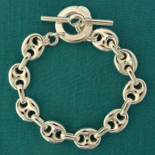 Sterling silver mariner bracelet 12mm. Toggle bracelet.