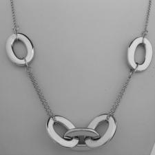 Sterling silver necklace with oval link chain 50 cm