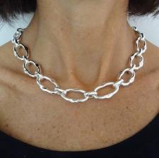 Collana argento catena donna maglie lunghe