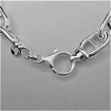 Sterling silver women's anchor chain link necklace