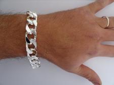 Curb bracelet in sterling silver for men