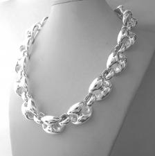 Sterling silver women's maglia marina link necklace