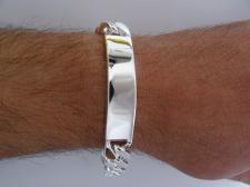 Bracciale argento uomo con piastra centrale.