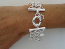 Solid sterling silver bracelet large link 26mm.