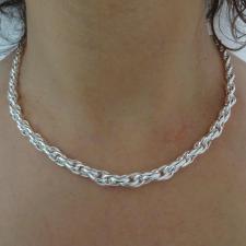 Graduated link chain necklace in sterling silver