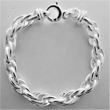 925 sterling silver loose rope chain bracelet 9mm