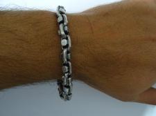 Bracciale argento uomo argento annerito 