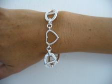 Solid heart bracelet in sterling silver