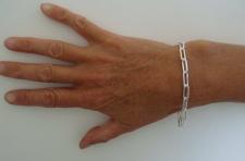 Bracciale catena argento maglie rettangolari allungate