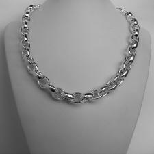 Oval rolo necklace in sterling silver