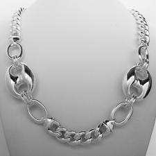 Sterling silver maglia marina & curb link chain necklace 27mm.