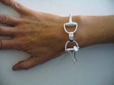 Solid silver horsebit bracelet