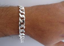 Sterling silver diamond cut curb bracelet 10mm