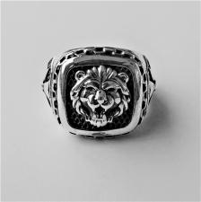 Anello uomo chevalier argento con leone