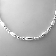 Collana sfere e ovali in argento 925