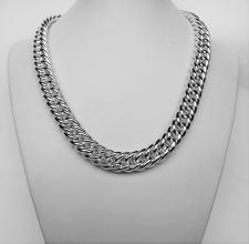 Double curb necklace in sterling silver