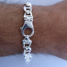 Sterling silver men's flat marina bracelet 9mm 