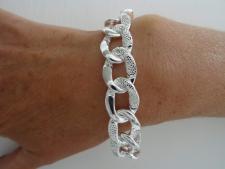 Sterling silver Croco texture link bracelet