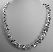 Sterling silver torchon link necklace 10mm.