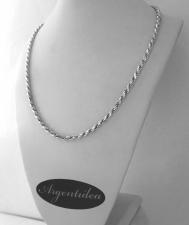 Solid 925 silver rope chain necklace 3.5mm