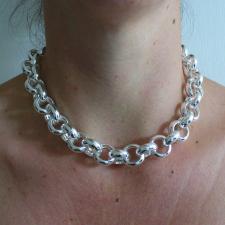 Collana in argento 925 rolo tondo 18mm - Collana donna argento.