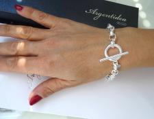 Bracciale argento rolo' ovale godronato